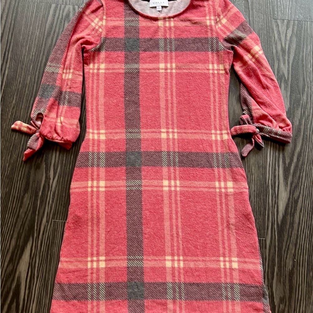 Gilli plaid knee length dress small